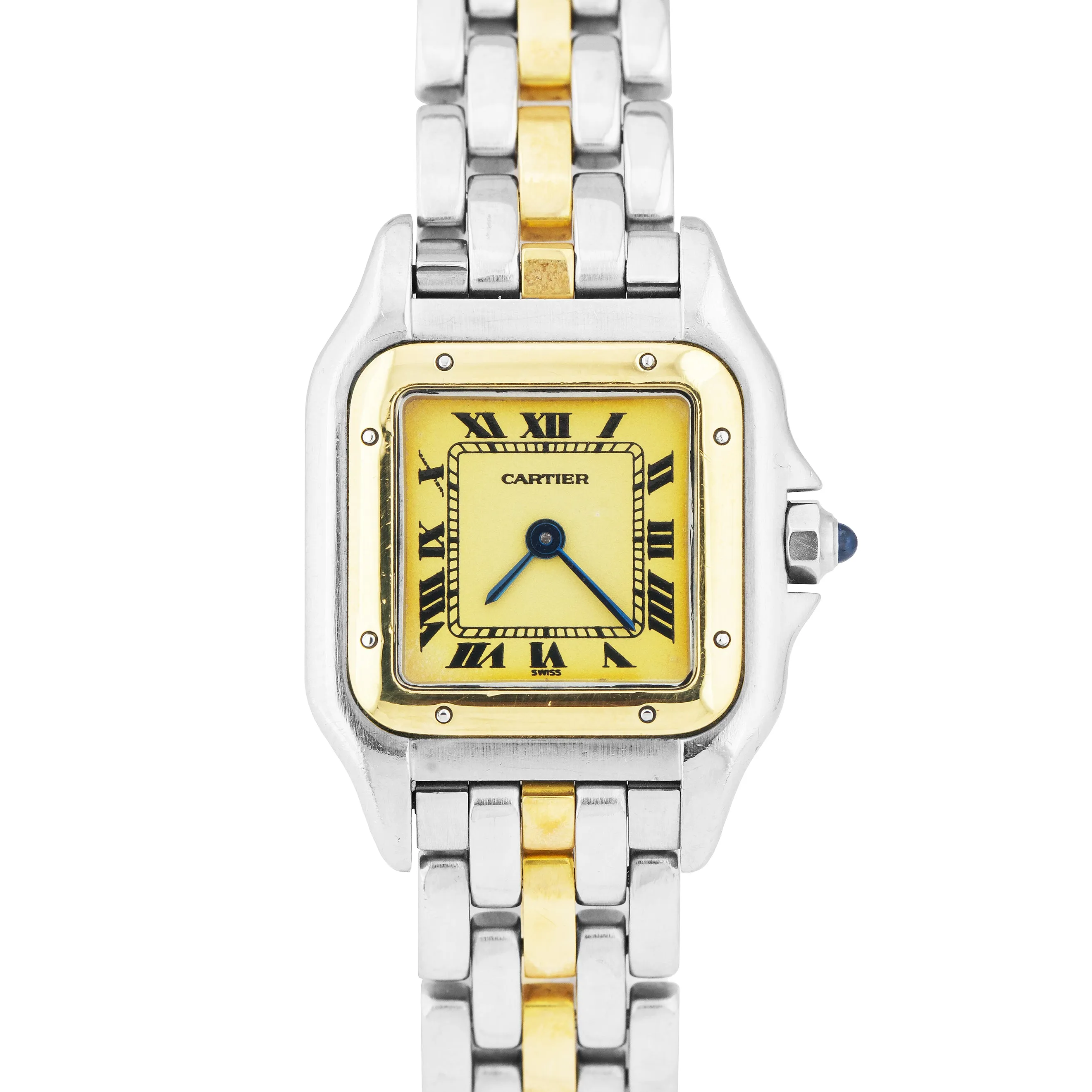 Ladies Cartier Panthere Two-Tone 18K Gold Steel Ivory 22mm Quartz Watch 1057917