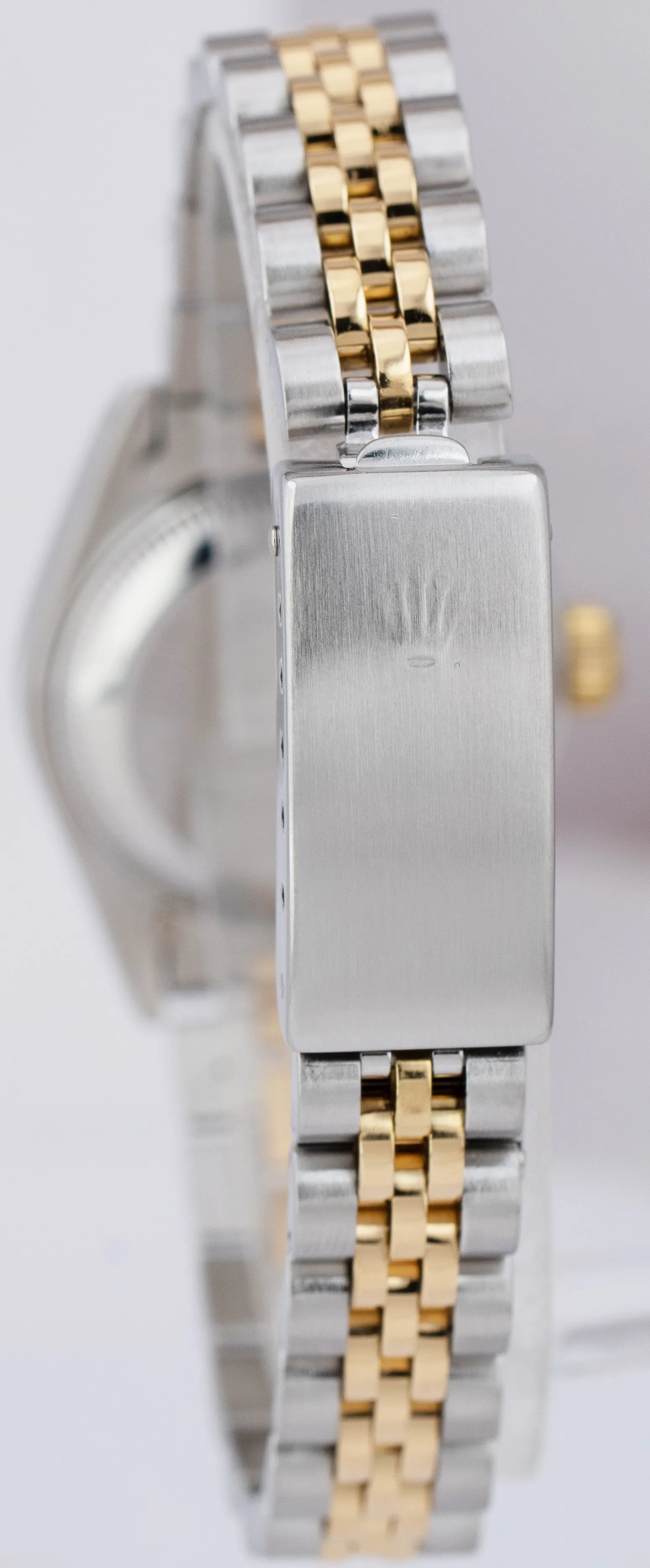 Ladies Rolex DateJust 26mm 18K Gold Two-Tone White Roman Jubilee Watch 69173 B P