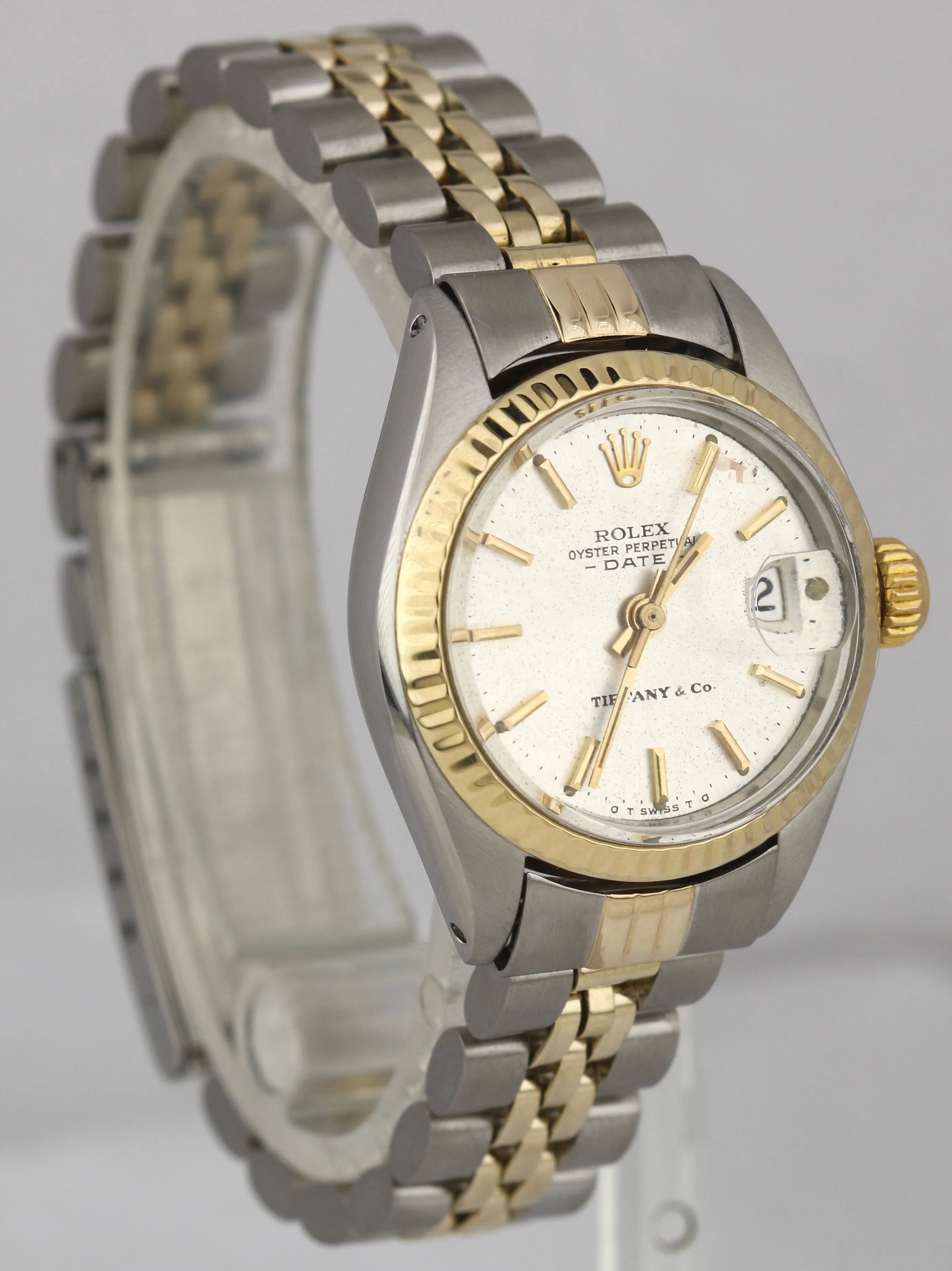 Ladies Rolex DateJust 6917 Gold Tiffany & Co Stamp Silver 26mm Jubilee Watch