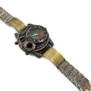 Large Brass Watch with three tone Dial