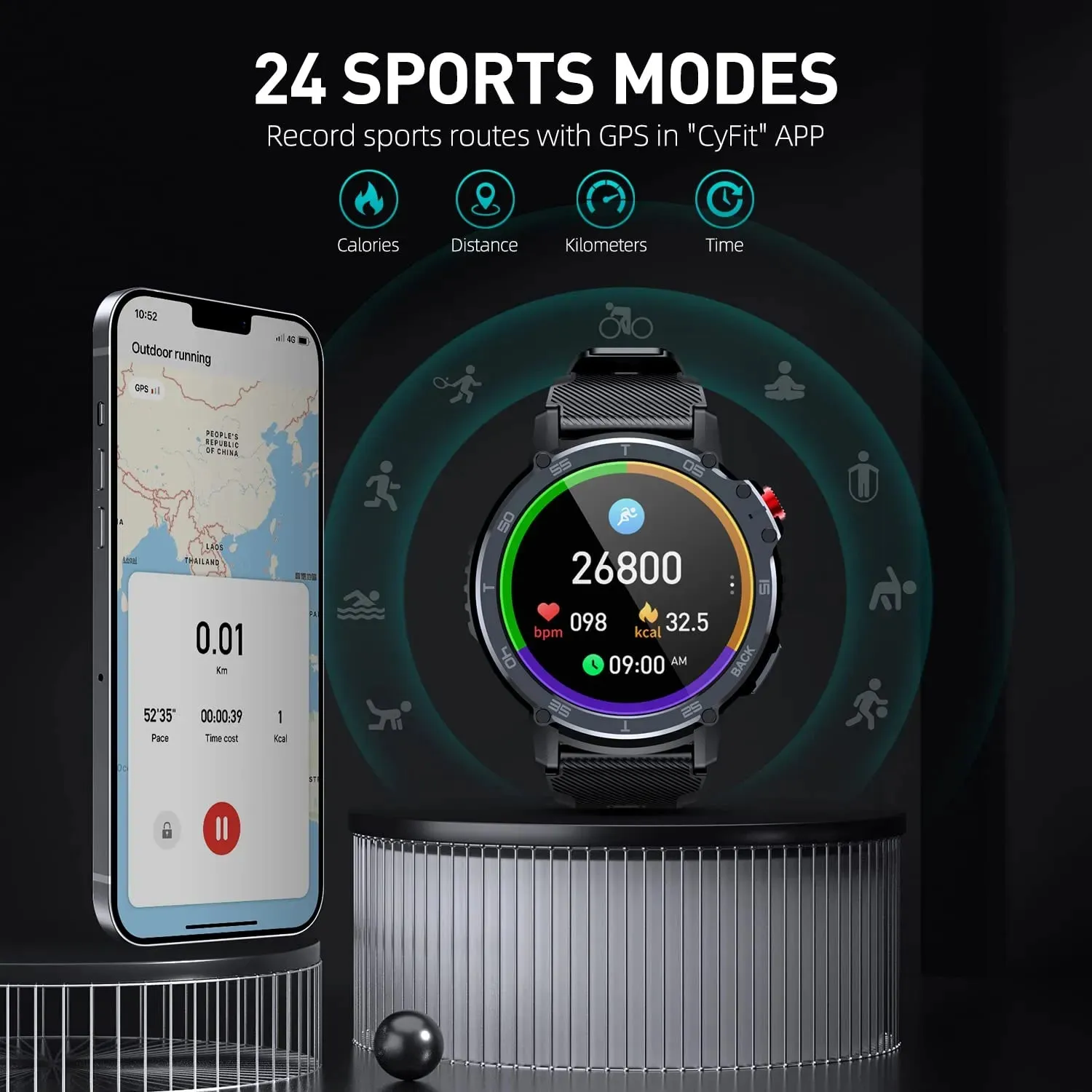 Lenovo New 4G ROM 1G RAM Smart Watch 1.6 inch 400mAh Sport Fitness Watches Men Bluetooth Call 3ATM Waterproof Smartwatch 2023