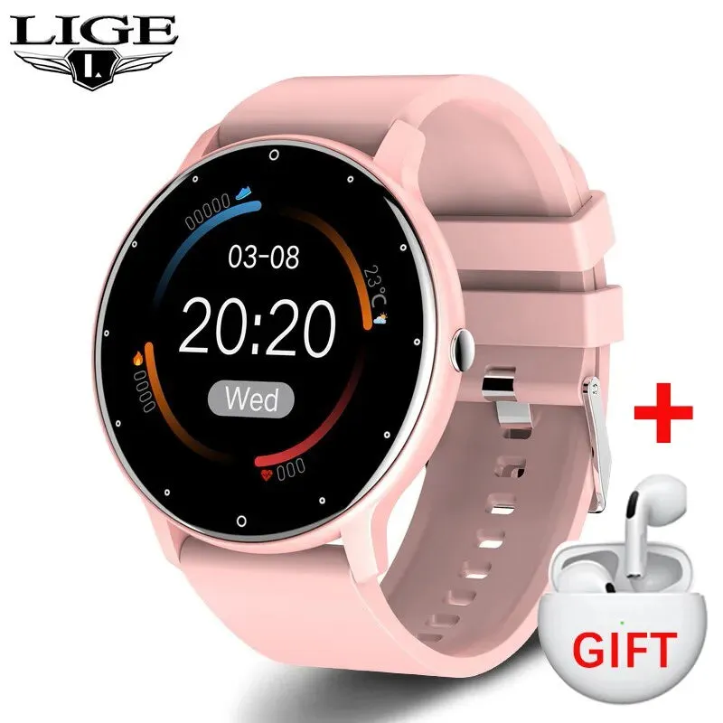 LIGE 2023 New Men Smart Watch Real-time Activity Tracker Heart Rate Monitor Sports Women Smart Watch Men Clock For Android IOS