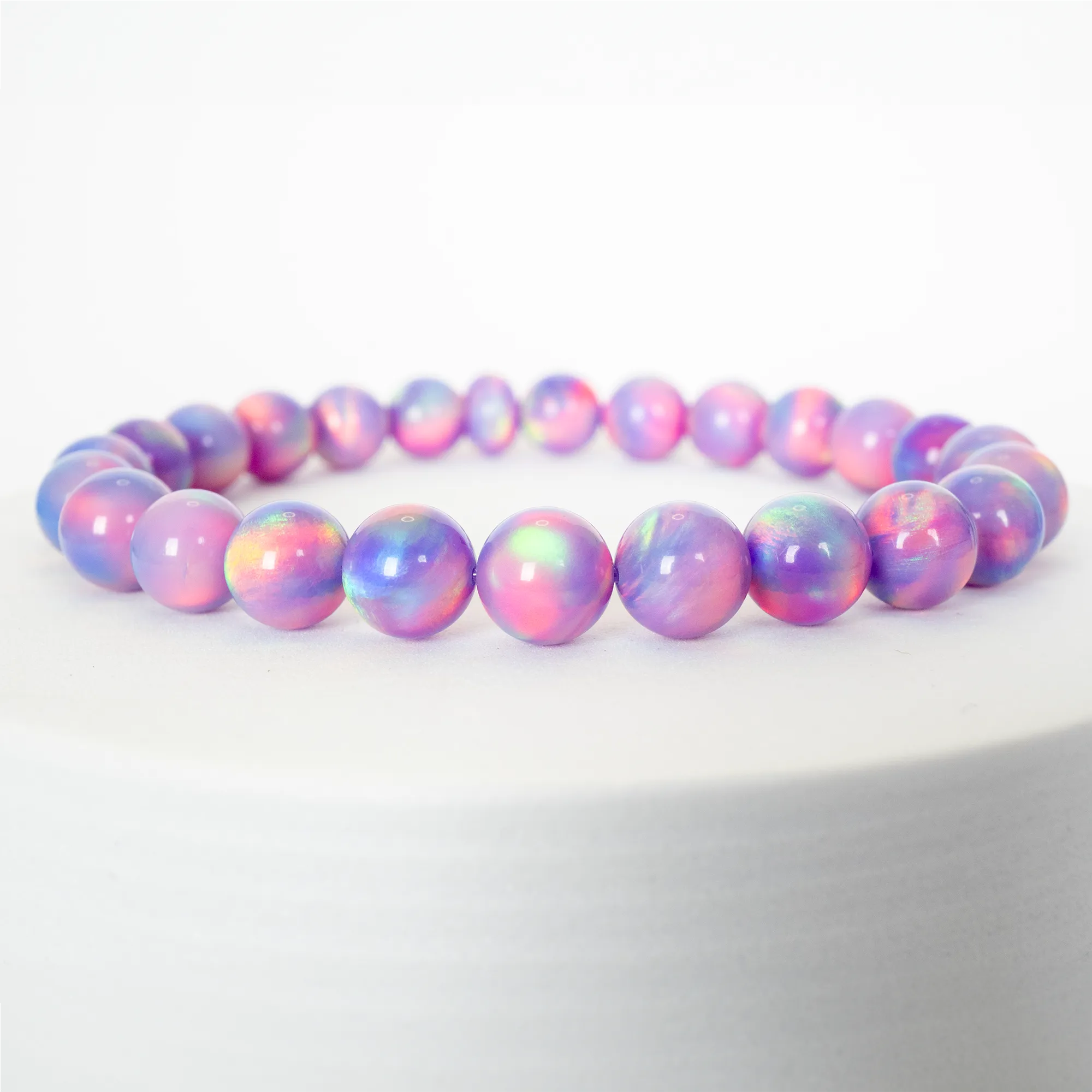 Lilac Galaxy Opalescence Beaded Bracelet