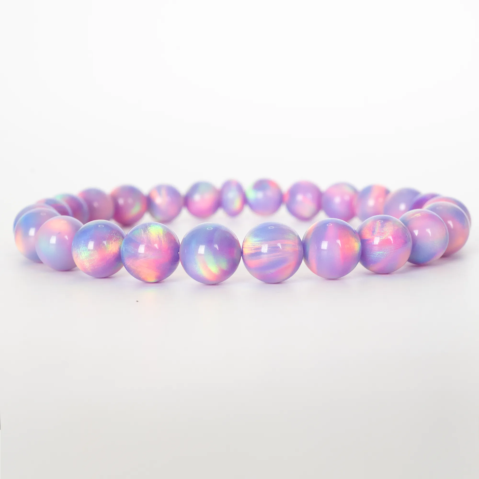 Lilac Galaxy Opalescence Beaded Bracelet