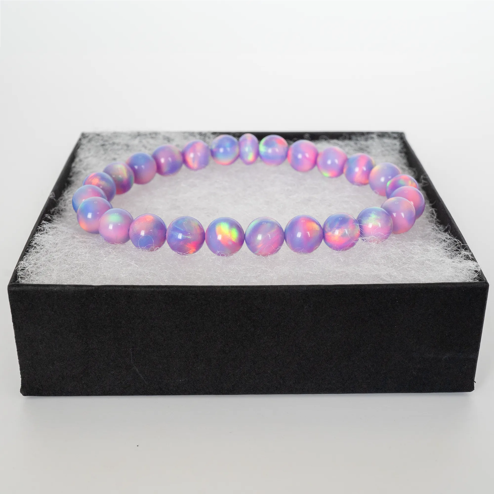 Lilac Galaxy Opalescence Beaded Bracelet