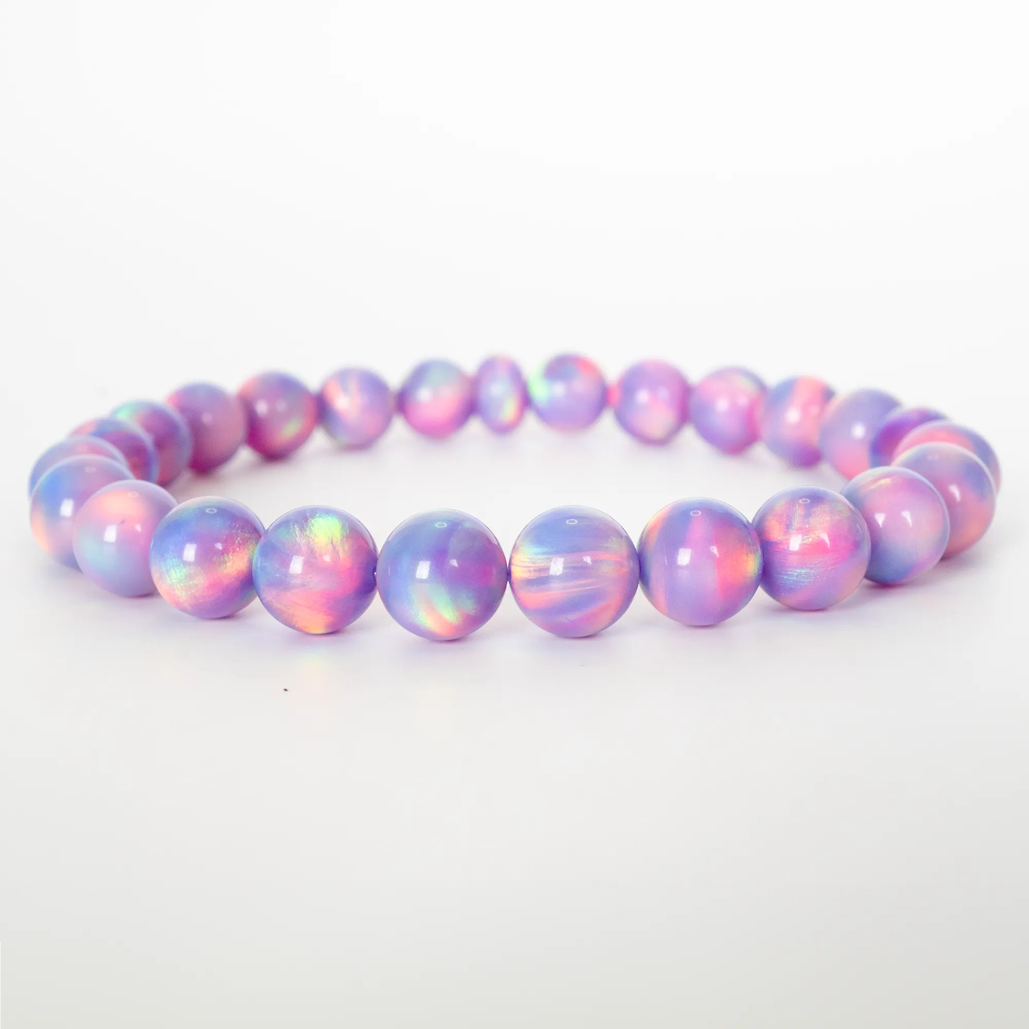 Lilac Galaxy Opalescence Beaded Bracelet