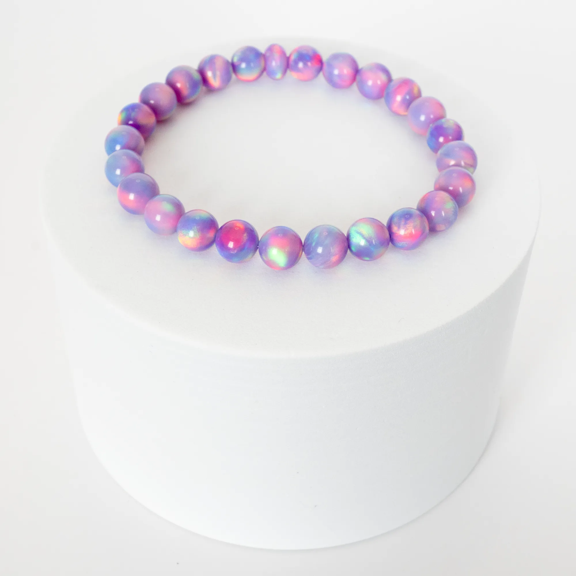 Lilac Galaxy Opalescence Beaded Bracelet