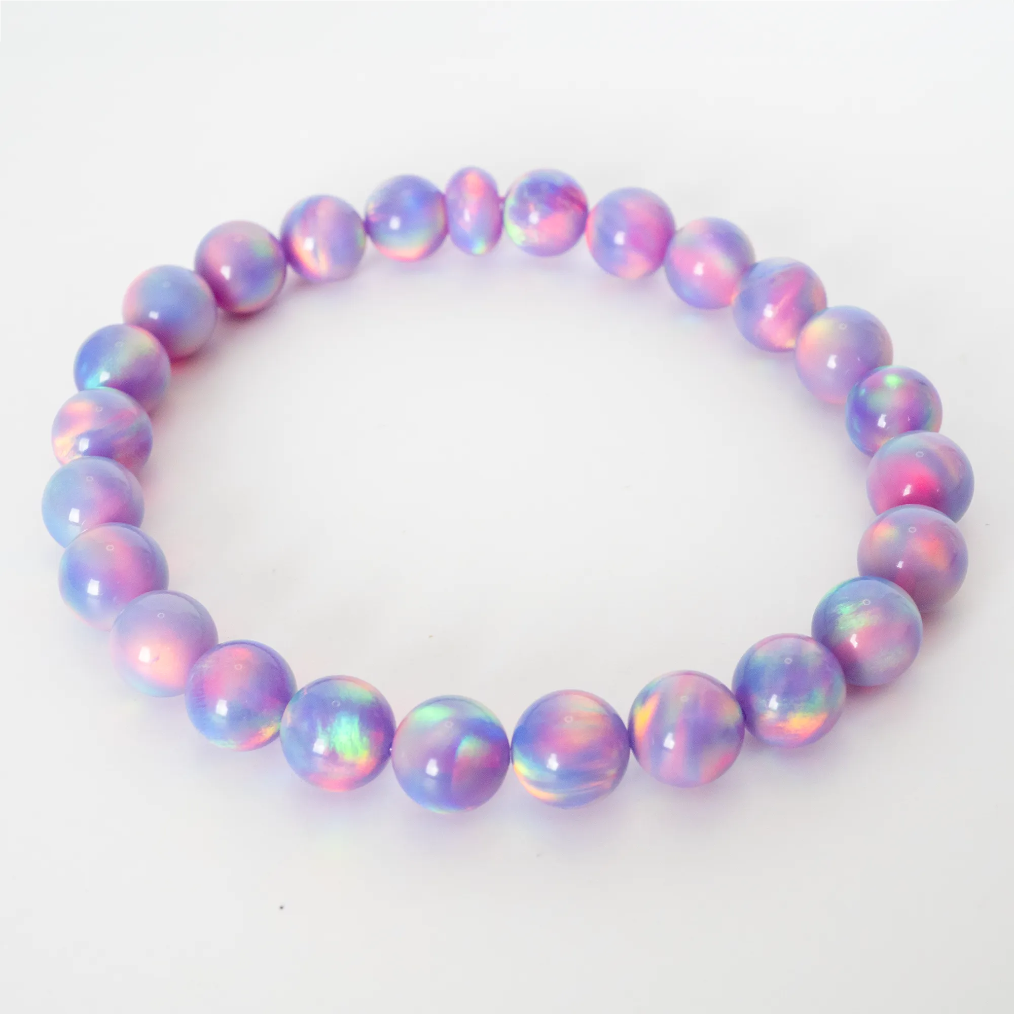 Lilac Galaxy Opalescence Beaded Bracelet