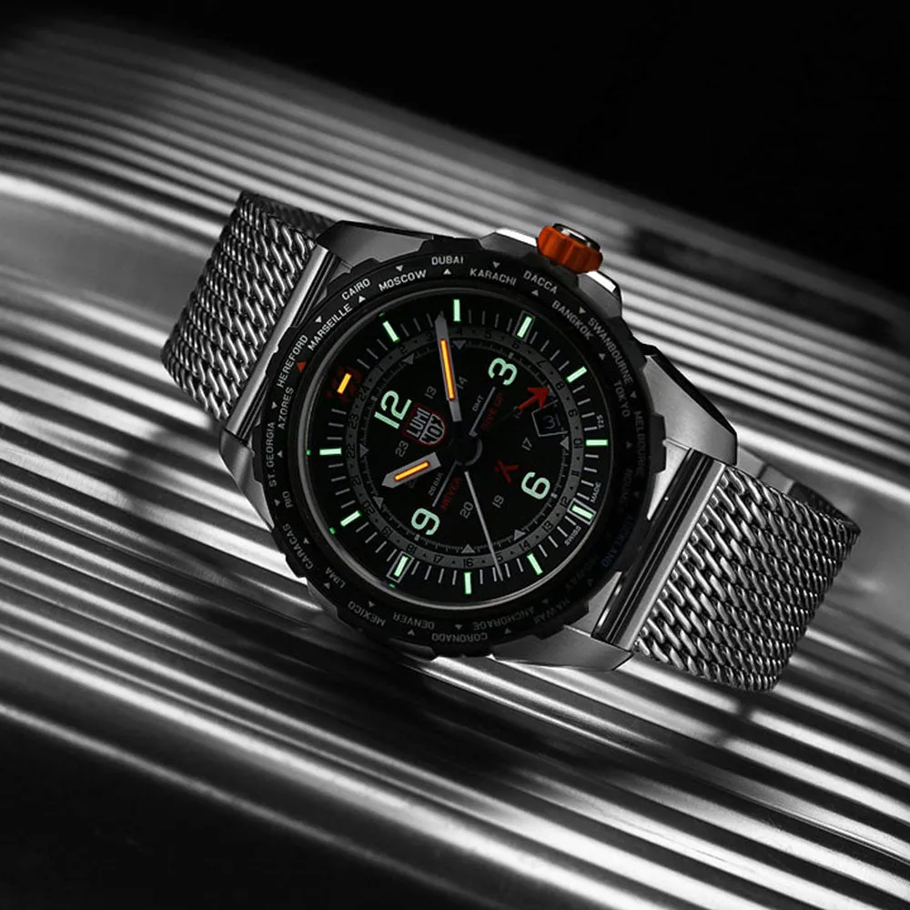 Luminox Mens Bear Grylls Survival Air GMT Stainless Steel Case Watch - XB.3762