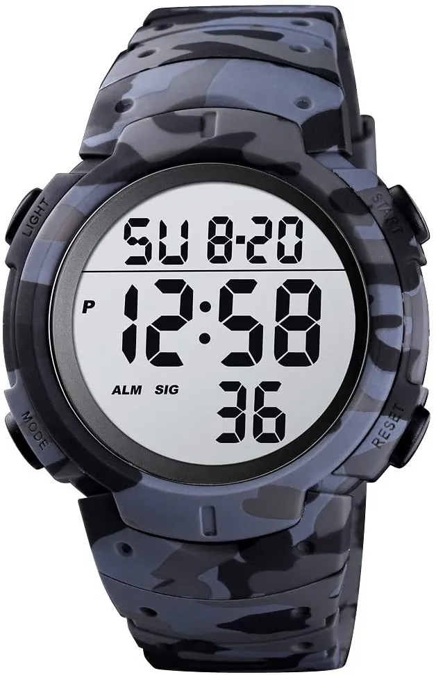 Mens Digital Sports Military Waterproof Watch