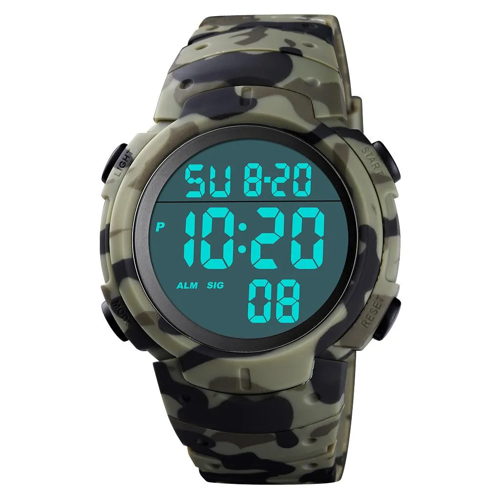 Mens Digital Sports Military Waterproof Watch