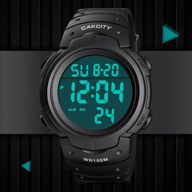 Mens Digital Sports Military Waterproof Watch