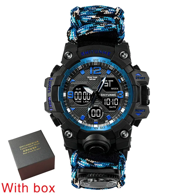 Military Waterproof Digital Watch With Compass For Men / Accessories For Outdoor Survival