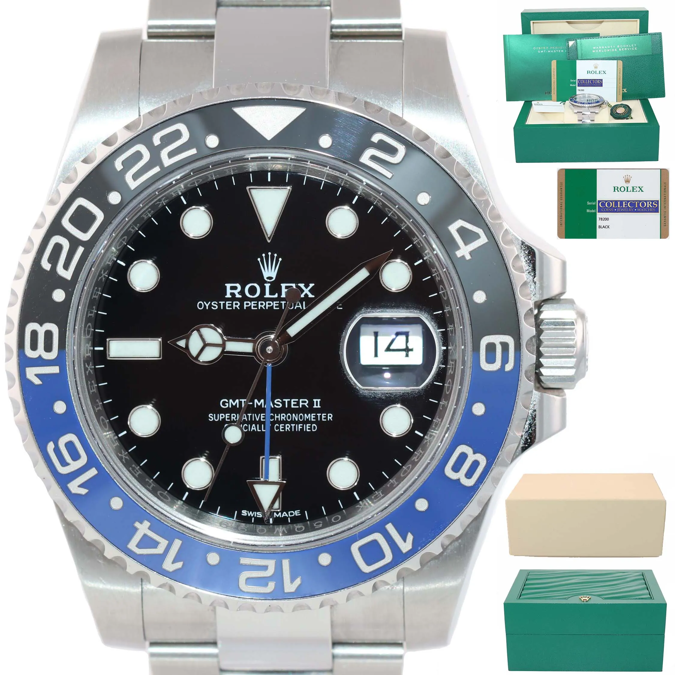 MINT 2017 PAPERS Rolex GMT Master Blue 116710 BLNR Ceramic Batman Watch Box