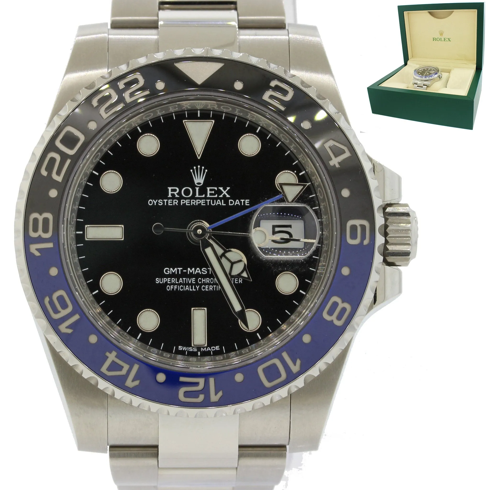 MINT 2018 Rolex GMT Master II 116710 BLNR Steel GMT Ceramic Batman Watch Box
