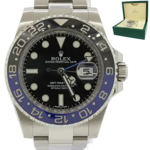 MINT 2018 Rolex GMT Master II 116710 BLNR Steel GMT Ceramic Batman Watch Box