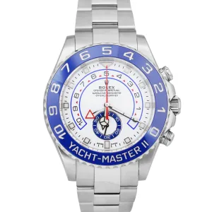 MINT 2022 PAPERS Rolex Yacht-Master II 44mm NEW HANDS Steel White 116680 B P