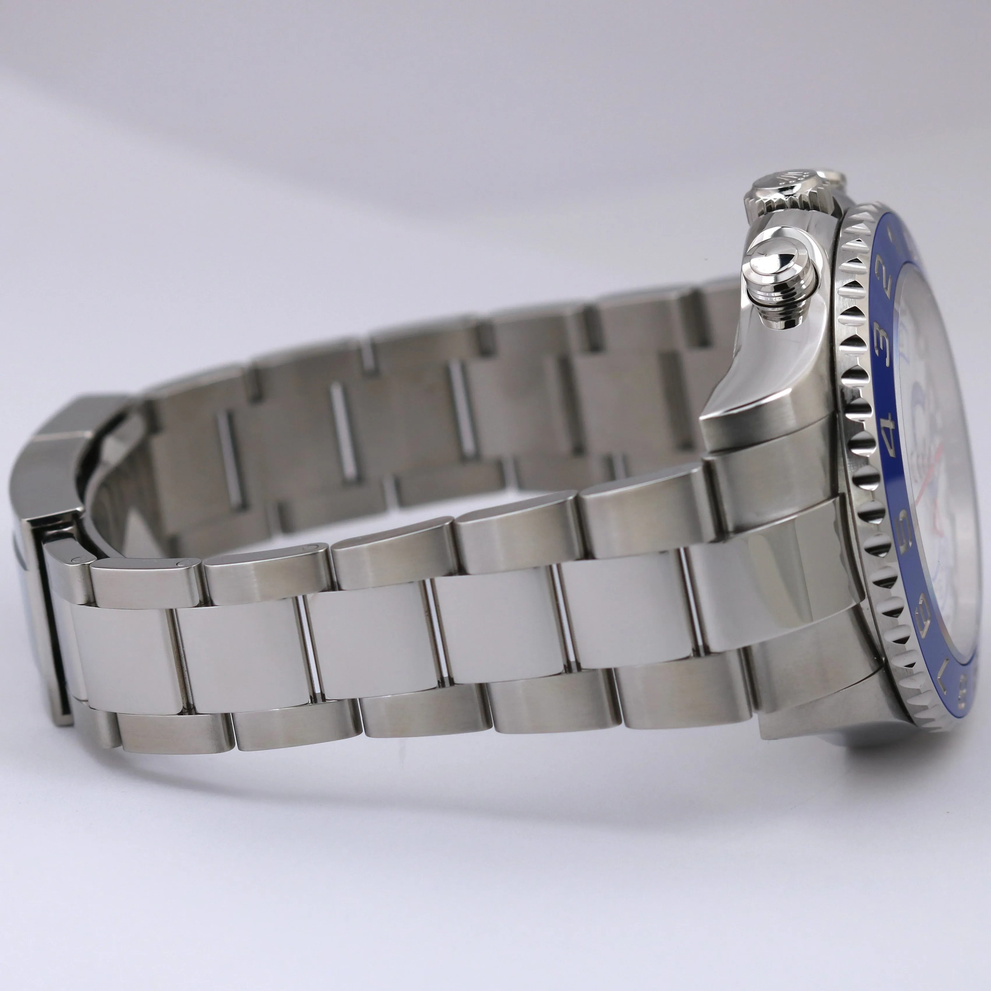 MINT 2022 PAPERS Rolex Yacht-Master II 44mm NEW HANDS Steel White 116680 B P