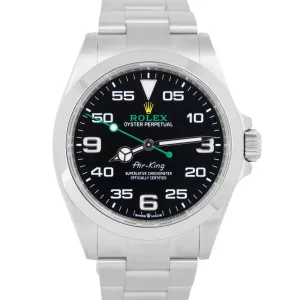 MINT 2023 PAPERS Rolex Air-King 40mm Green Black Stainless Watch 126900 BOX