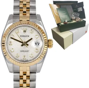 MINT Ladies Rolex DateJust Diamond Two-Tone Gold 26mm Jubilee Watch 179173 B P
