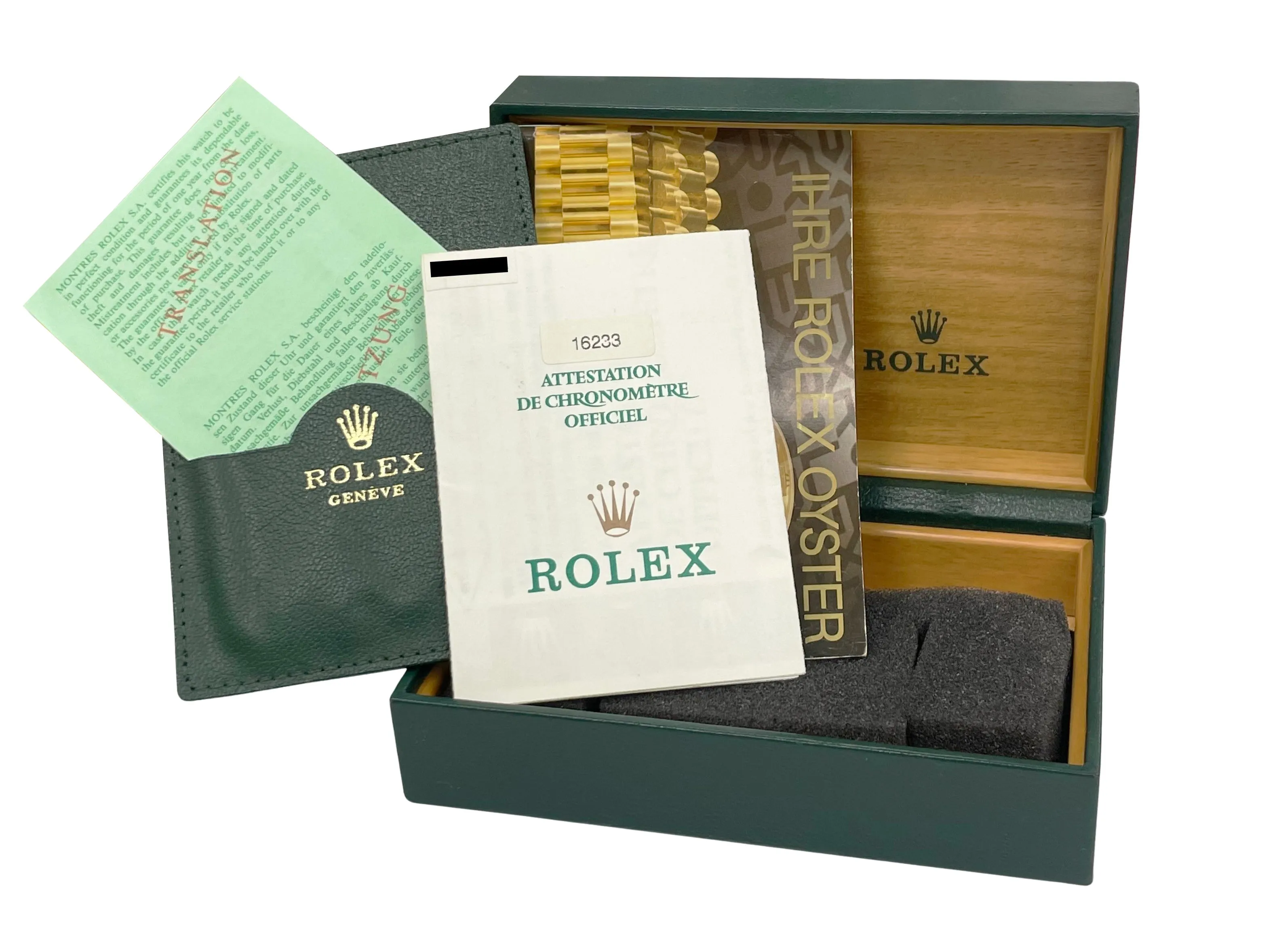 MINT PAPERS Rolex DateJust 36mm NO-HOLES Champagne Two-Tone 18K Watch 16233 BOX