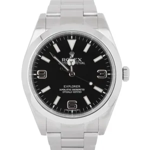 MINT Rolex Explorer I Black PAPERS Black MK1 Stainless 39mm 214270 Watch B P