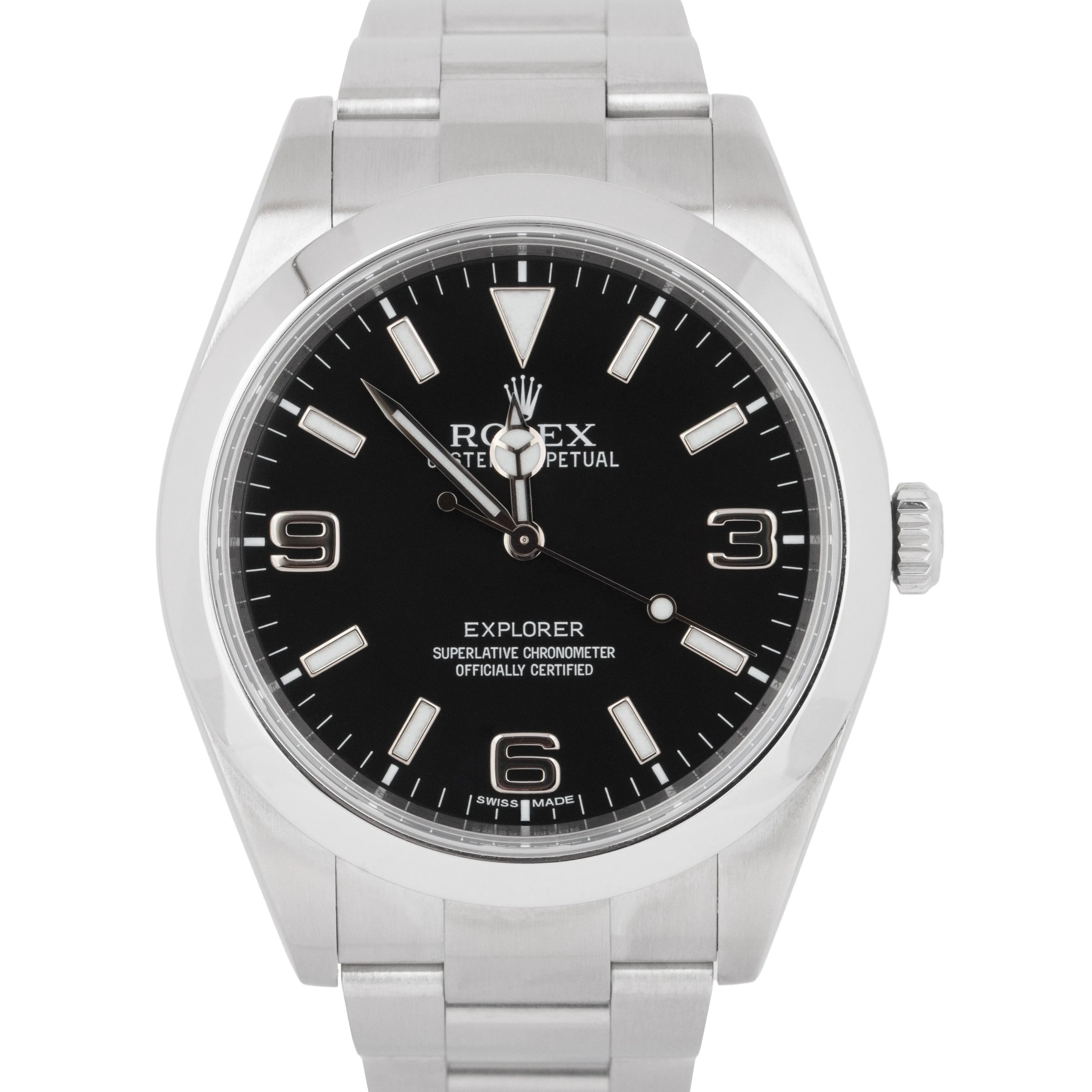 MINT Rolex Explorer I Black PAPERS Black MK1 Stainless 39mm 214270 Watch B P