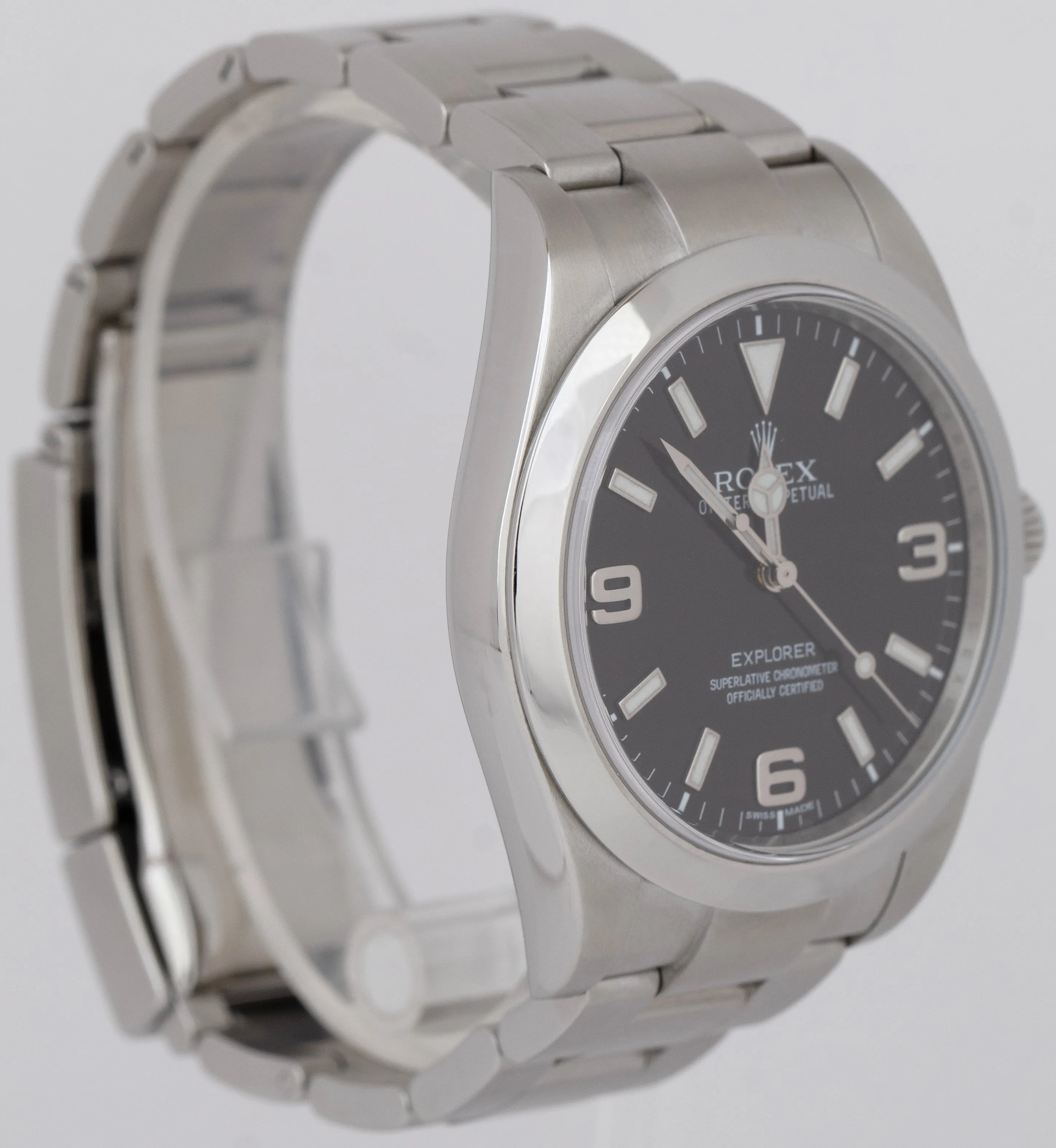 MINT Rolex Explorer I Black PAPERS Black MK1 Stainless 39mm 214270 Watch B P