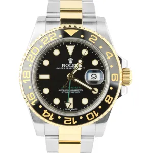 MINT Rolex GMT-Master II Ceramic Stainless 18K Two-Tone Gold 40mm Watch 116713
