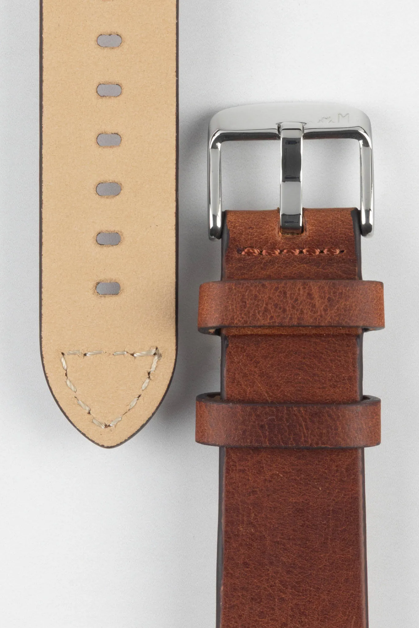 Morellato BRAMANTE Vintage Calfskin Leather Watch Strap in GOLD BROWN