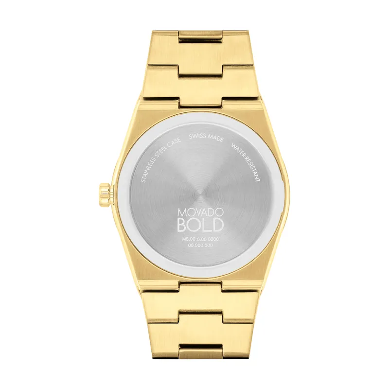 Movado Bold Quest Mens Gold Tone Black Dial Watch