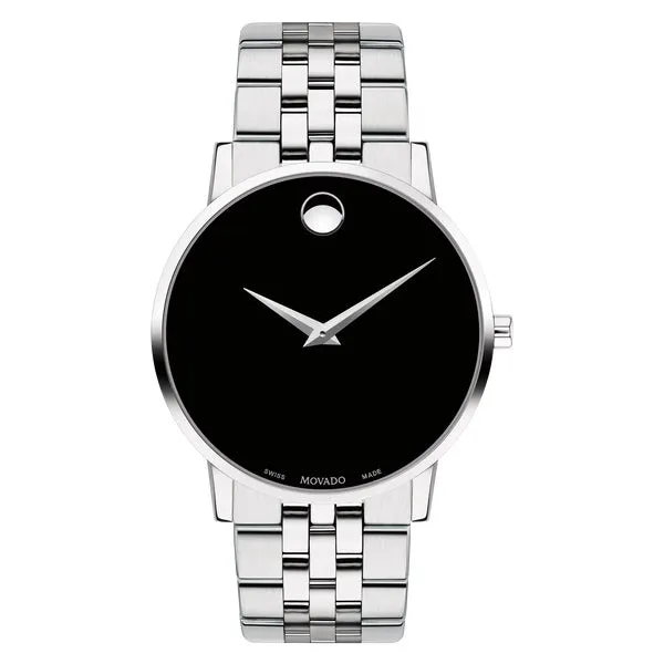 Movado Museum Classic Mens Stainless Steel Black Dial Watch