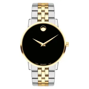 Movado Museum Classic Mens Two Tone Black Dial Watch