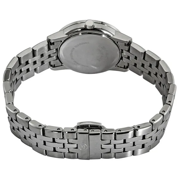 Movado Museum Classic Silver Stainless Steel Black Dial Quartz Watch for Ladies - 607207