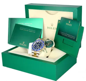 NEW 2020 Rolex Submariner Blue Sunburst Ceramic 126613 LB Two-Tone Gold Watch