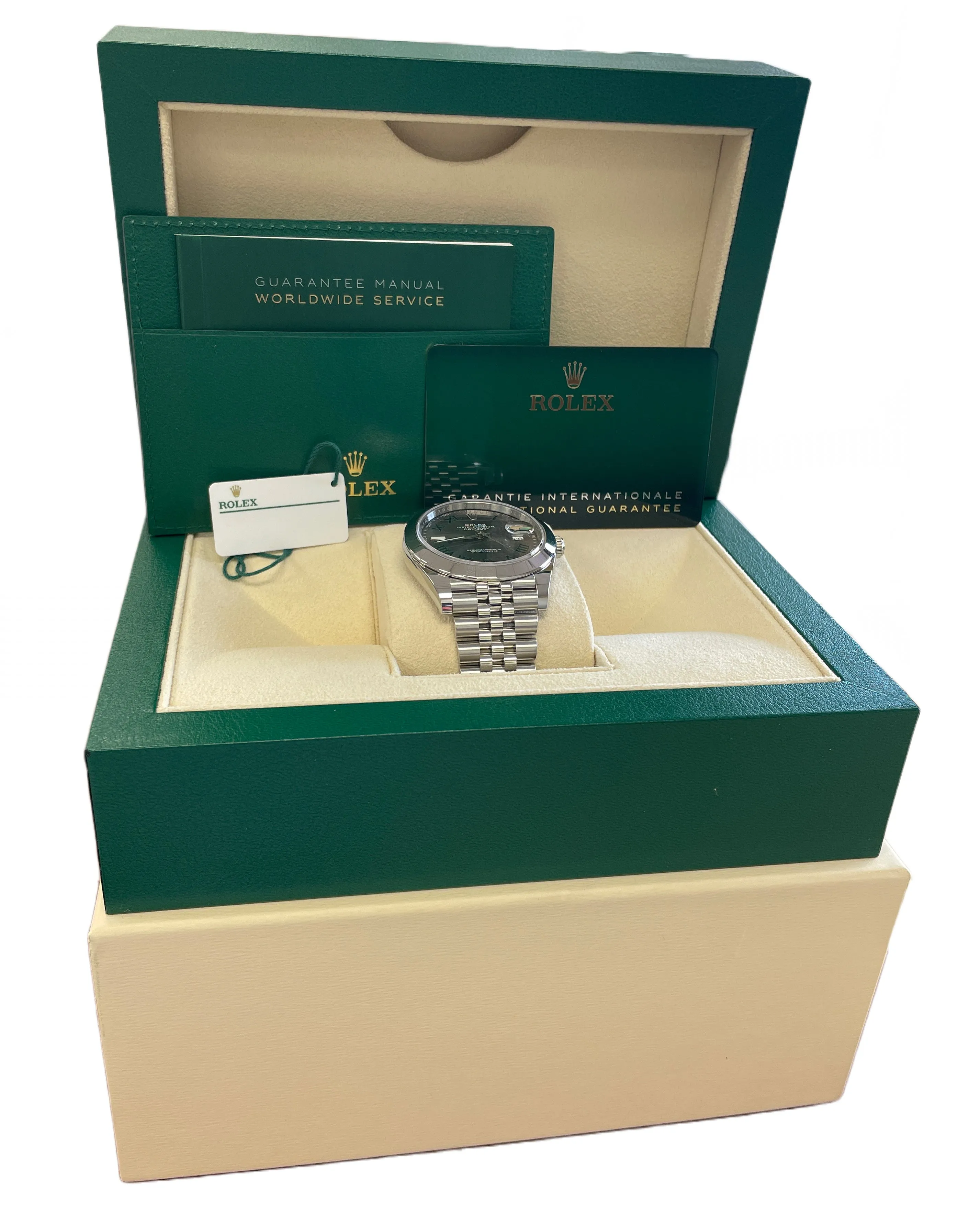 NEW JAN 2024 PAPERS Rolex DateJust 41 WIMBLEDON Stainless JUBILEE 126300 BOX