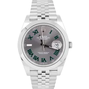 NEW JAN 2024 PAPERS Rolex DateJust 41 WIMBLEDON Stainless JUBILEE 126300 BOX