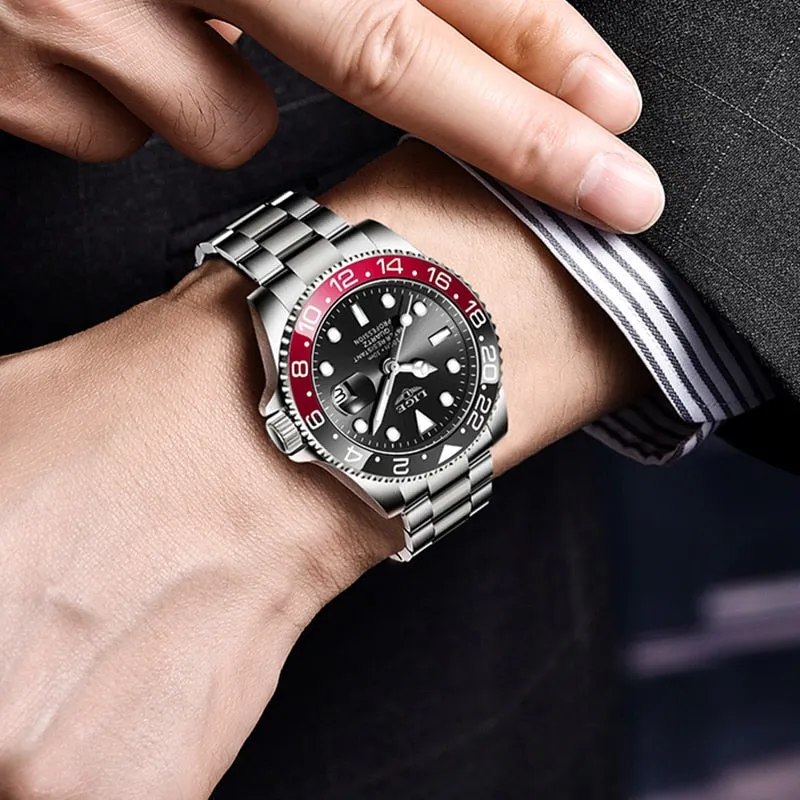 New LIGE Mens Waterproof Quartz Wrist Watch