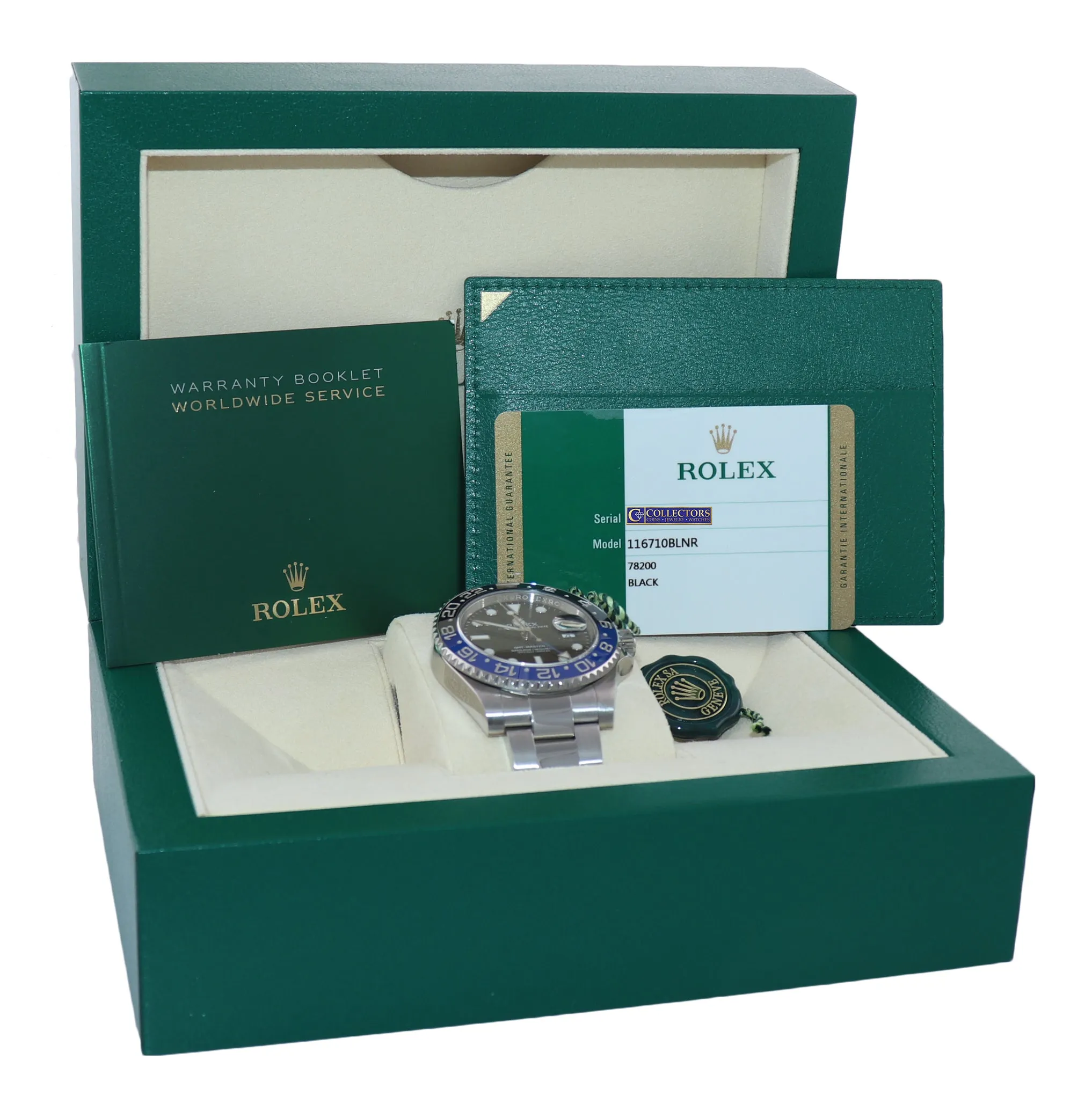 NEW UNNAMED PAPERS Rolex GMT Master Blue 116710 BLNR Steel Batman Watch Box