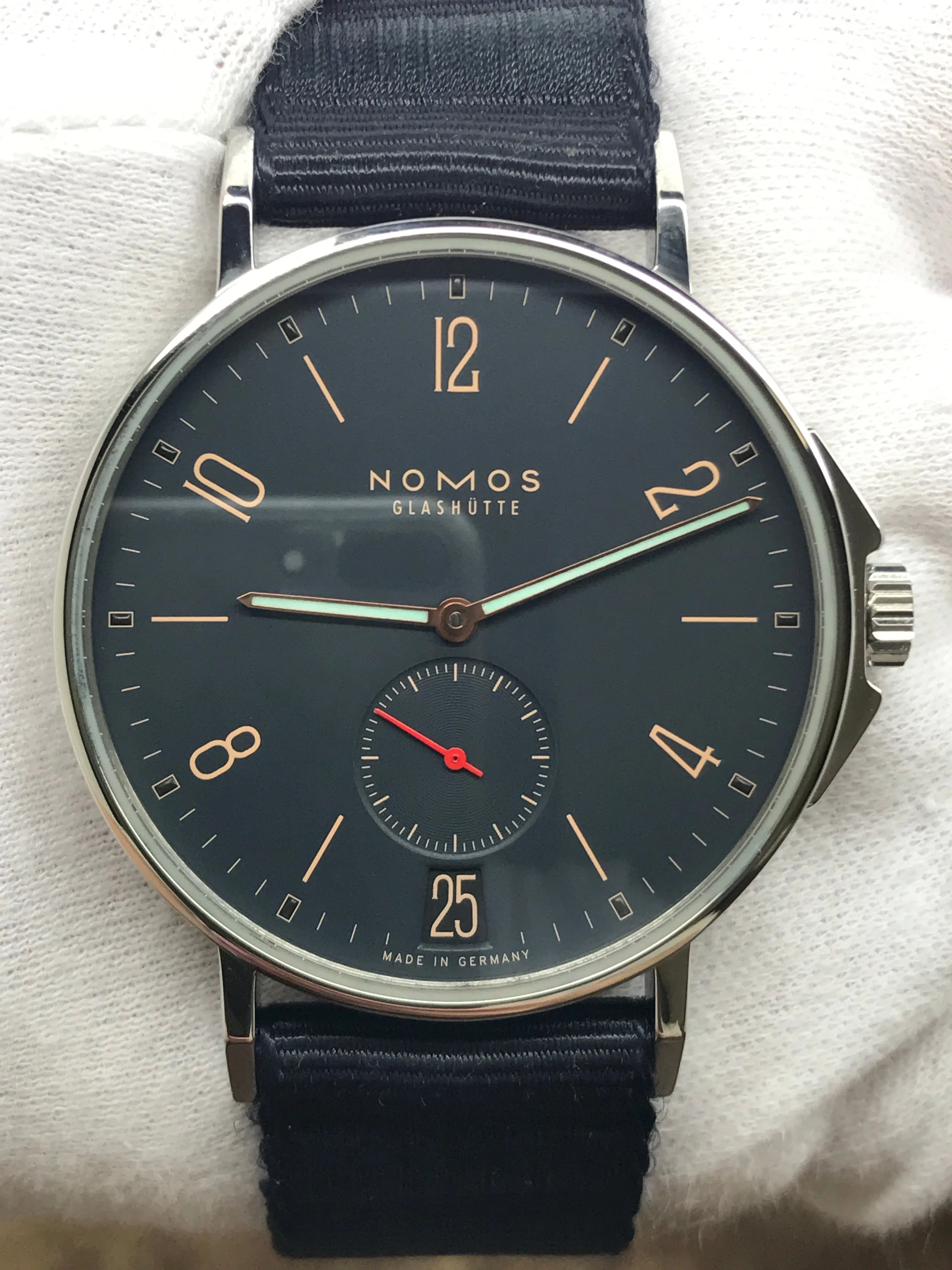 Nomos Ahoi Atlantik Datum 553 Navy Blue Dial Automatic Men's Watch