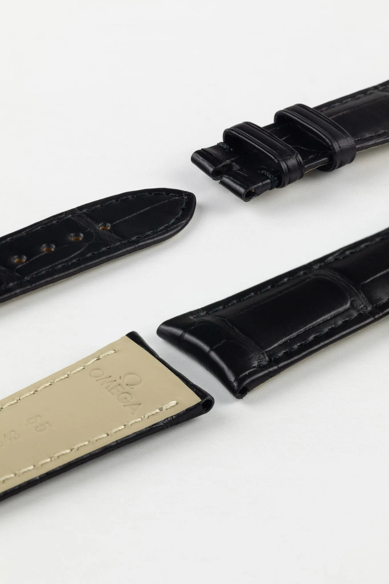 OMEGA CUZ000843 Speedmaster Genuine Alligator 20mm Watch Strap in BLACK