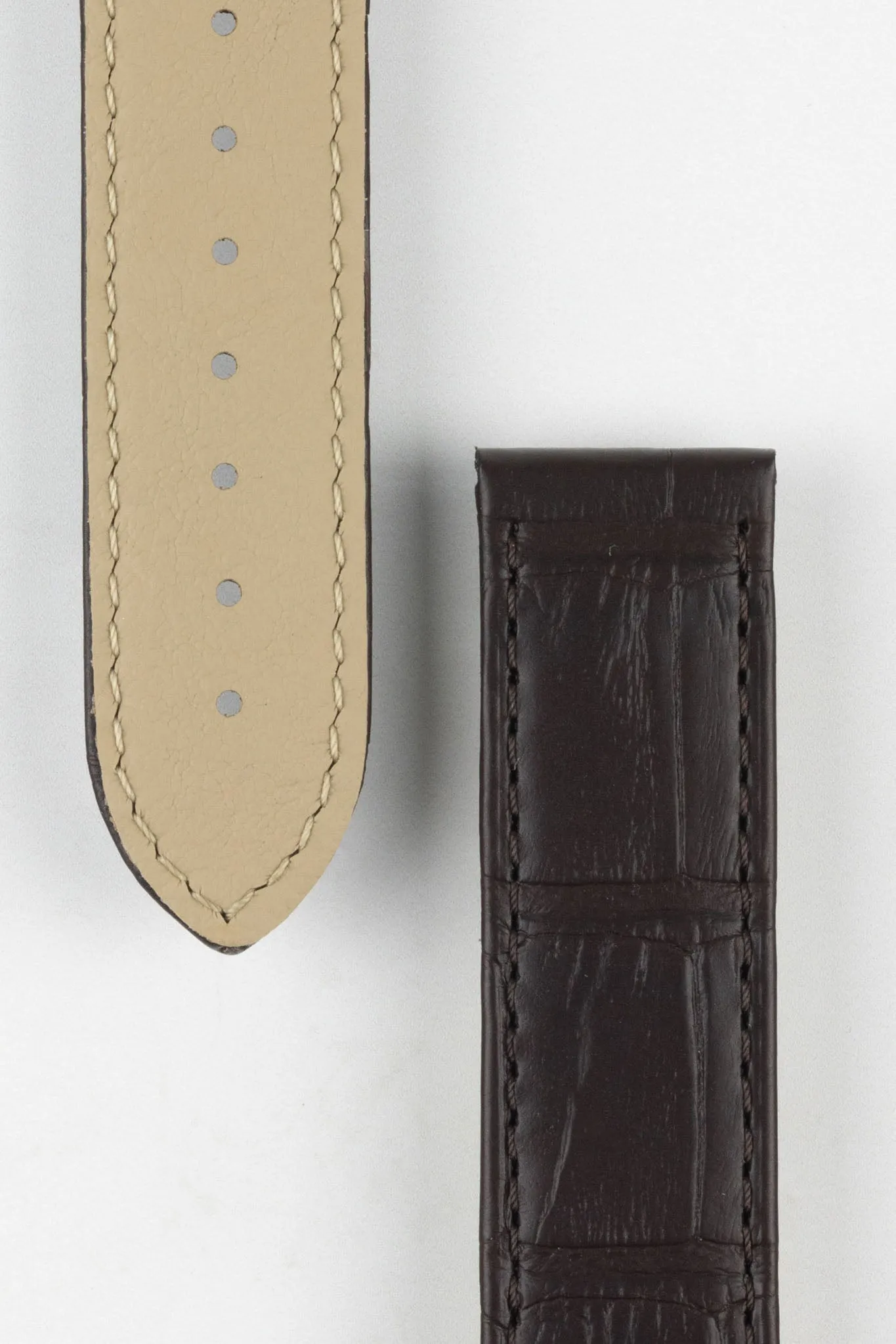 OMEGA CUZ005650 Speedmaster Moonphase 21mm Genuine Alligator Deployment Watch Strap in BROWN