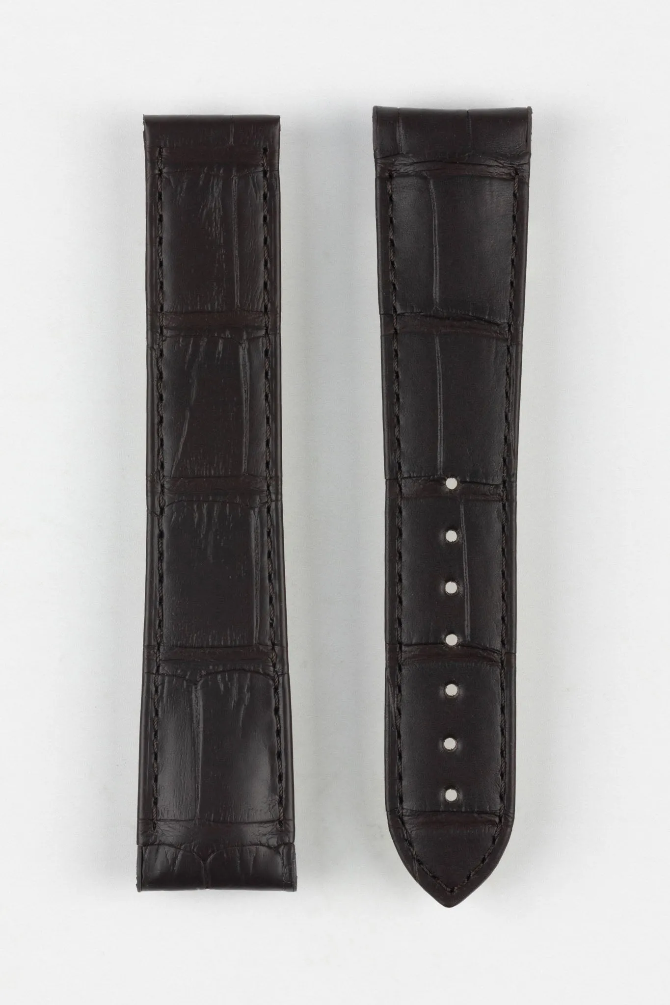 OMEGA CUZ005650 Speedmaster Moonphase 21mm Genuine Alligator Deployment Watch Strap in BROWN