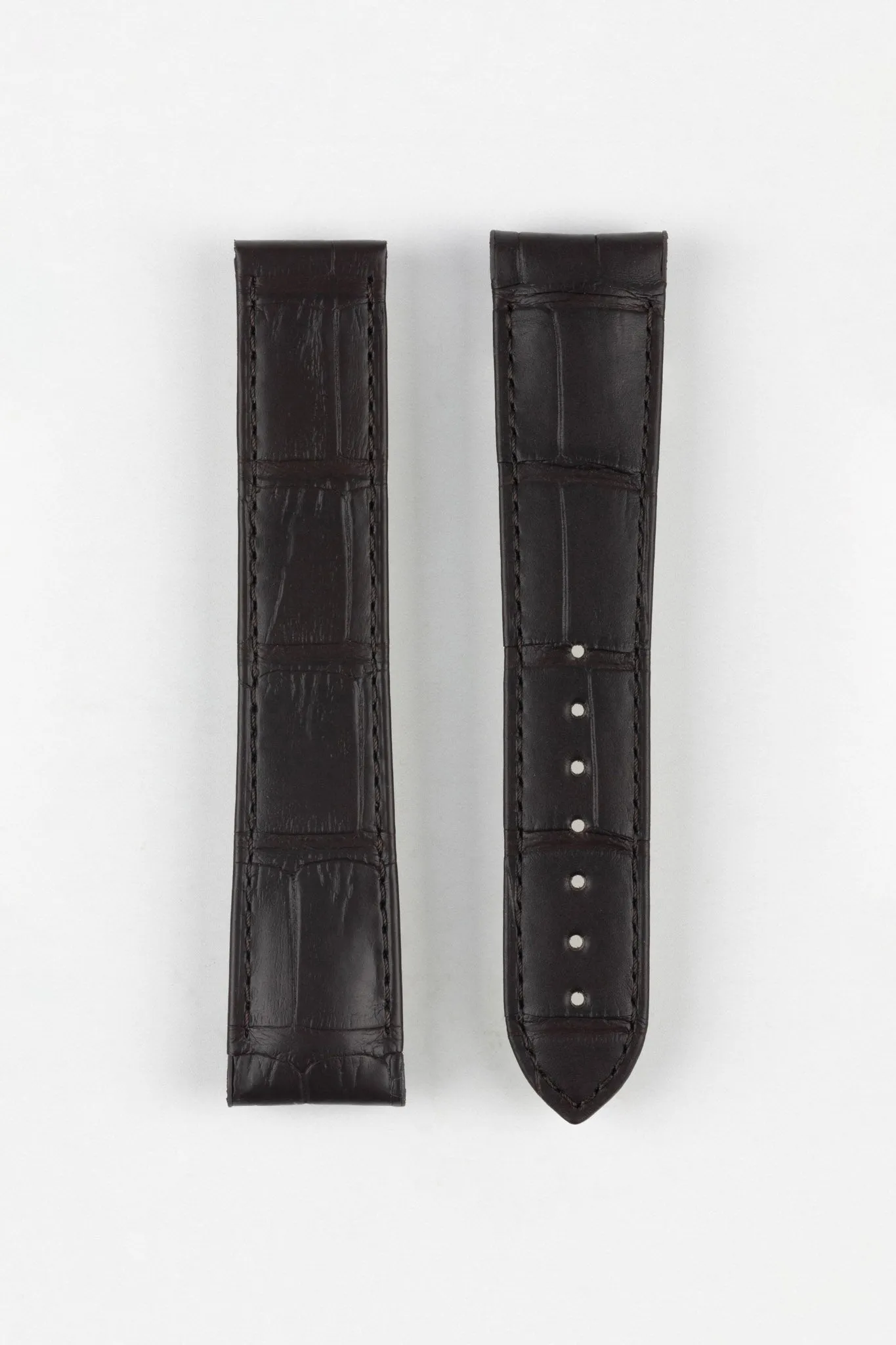 OMEGA CUZ005650 Speedmaster Moonphase 21mm Genuine Alligator Deployment Watch Strap in BROWN