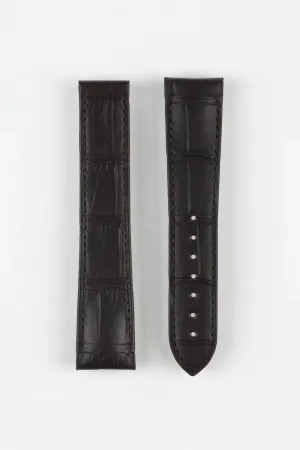 OMEGA CUZ005650 Speedmaster Moonphase 21mm Genuine Alligator Deployment Watch Strap in BROWN