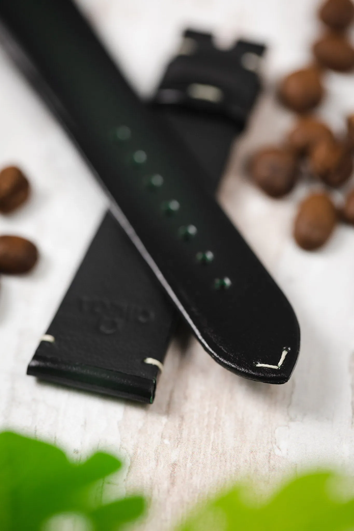 OMEGA CUZ015669 Speedmaster 57 Vintage Style 20mm Leather Watch Strap - DARK GREEN