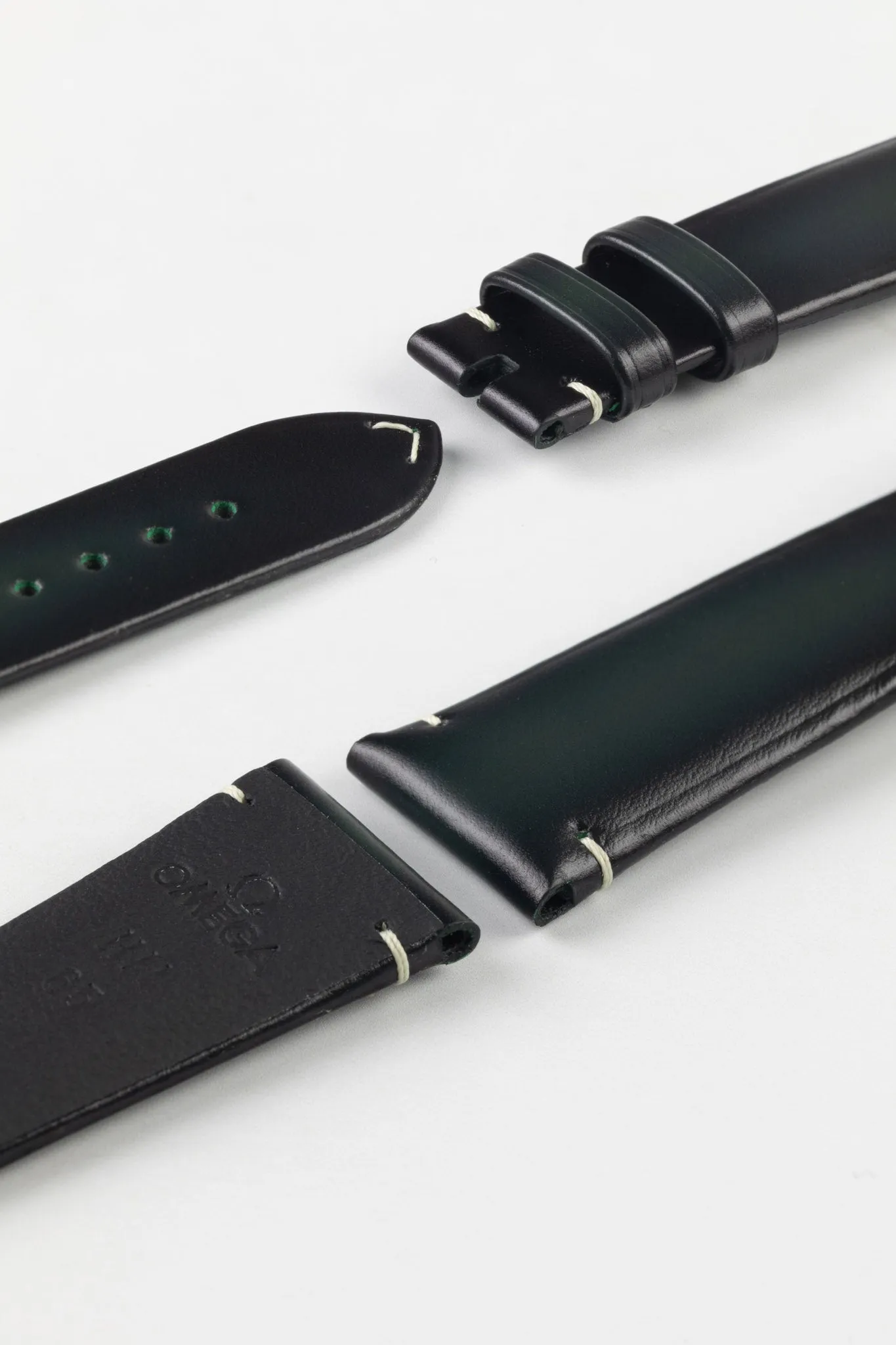 OMEGA CUZ015669 Speedmaster 57 Vintage Style 20mm Leather Watch Strap - DARK GREEN