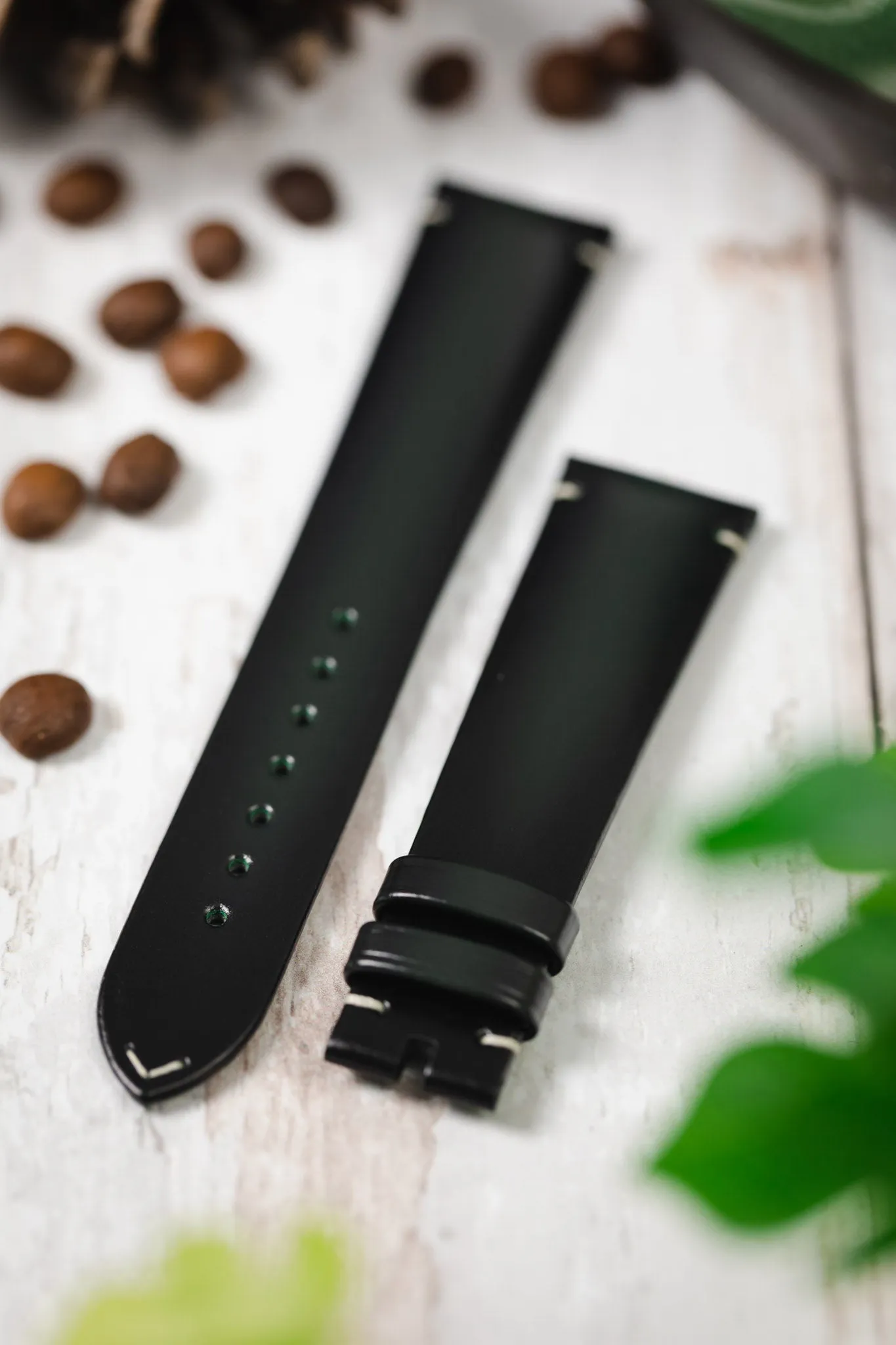OMEGA CUZ015669 Speedmaster 57 Vintage Style 20mm Leather Watch Strap - DARK GREEN