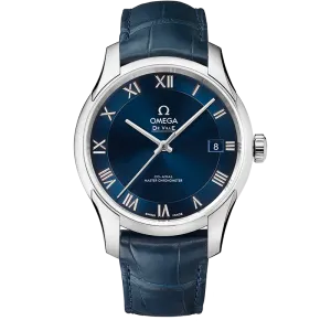Omega De Ville Hour Vision 41 mm, steel on leather strap
