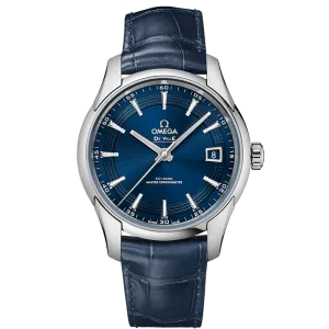 Omega De Ville Hour Vision 41 mm, steel on leather strap